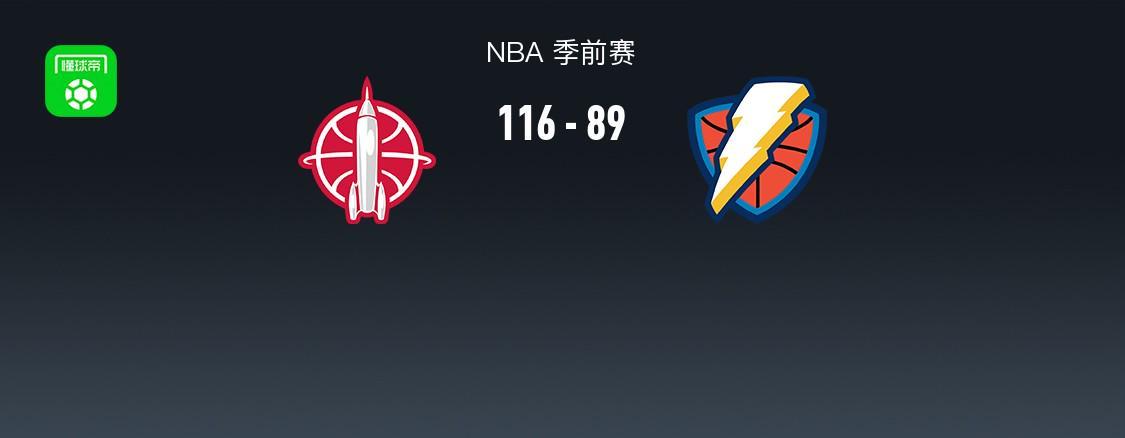 NBA战报:火箭116-89大胜雷霆,杰伦-威廉姆斯18分